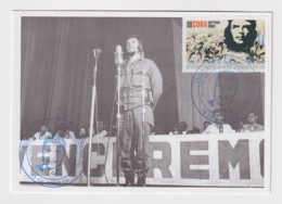 TMA-446 SPAIN ANTILLES 2008 MAXIM CARD ERNESTO CHE GUEVARA. BLUE CANCEL - Maximum Cards