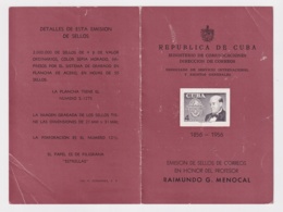 PRP-121 CUBA REPUBLICA 1956 PROPAGANDA POSTAL RAIMUNDO MENOCAL - Cartes-maximum