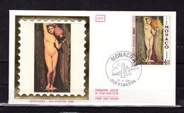 " LA SOURCE De DOMINIQUE INGRES " Sur Enveloppe 1er Jour Sur Soie De MONACO De 1980. Parfait état. FDC - Desnudos