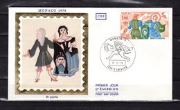 " CONTES DE PERRAULT : RIQUET A LA HOUPE " Sur Enveloppe 1er Jour Sur Soie De MONACO De 1978. N°YT 1159 Parf état - Contes, Fables & Légendes