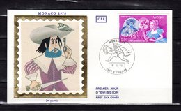 " CONTES DE PERRAULT : BARBE BLEUE " Sur Enveloppe 1er Jour Sur Soie De MONACO De 1978. N°YT 1157 Parfait état - Contes, Fables & Légendes