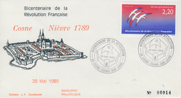 Enveloppe  FRANCE    Bicentenaire  De  La   REVOLUTION      COSNE - COURS - SUR - LOIRE    1989 - Franse Revolutie