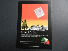 19943) ROMA ESPOSIZIONE MONDIALE FILATELIA ITALIA 1985 VIAGGIATA 1985 - Exposiciones