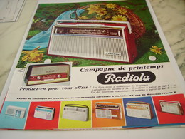 ANCIENNE PUBLICITE  CAMPAGNE DE PRINTEMPS TRANSISTORS RADIOLA  1963 - Affiches & Posters