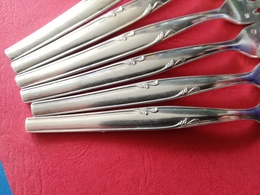 Lot 6xfourchettes A Gateaux Métal Argenté - Forks