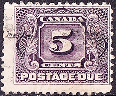 CANADA 1924 KGV 5c Postage Due Red Violet Thin Paper SGD7a Used - Strafport