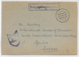 KRIEGSGEFANGENENPOST - 1944 - ENVELOPPE Du M.-STAMMLAGER IV D => GENEVE - Courriers De Prisonniers