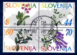 SLOVENIA 1994 Indigenous Flowers Used Ex Block  Michel 82-85 - Slovenië