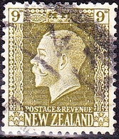 NEW ZEALAND 1925 KGV 9d Yellow-Olive SG429c FU - Usati