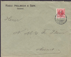 Denmark RASM. HOLBECK & Søn Brotype Ia ODENSE JB. P. E. 1909 Cover Brief ASSENS (Arr.) Fr. VIII. - Brieven En Documenten