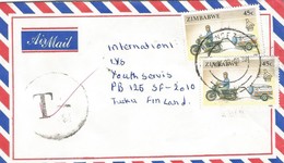 Zimbabwe 1993 Zengeza Moto EMS Delivery Underfranked Taxed Cover - Zimbabwe (1980-...)