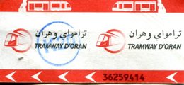 Tramway D'Oran (Algérie) - Ticket Avec Cachet K20 - World