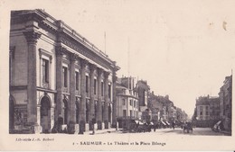 CPA  - 2. SAUMUR  - Le Théâtre Et La Place Bilange - Saumur