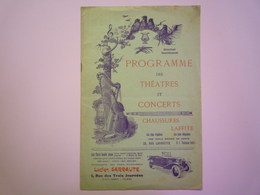 2019 - 1651  JOLI  PROGRAMME Des Théâtres Et Concerts   1926   - Programme