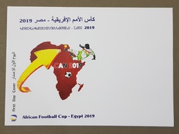 ALGERIE ALGERIA 2019 ERROR SOCCER AFRICA CUP OF NATIONS COUPE AFRIQUE FOOTBALL EGYPT ODD SHAPE CIRCULAR EMPTY FDC - Copa Africana De Naciones