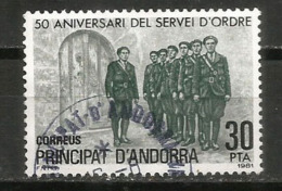 Police Andorrane, Un Timbre Oblitéré, Cachet Rond - Used Stamps