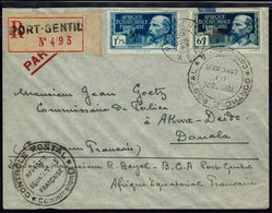 A.E.F. 1941 - Affr. N° 64-65 Surchargés, Sur Enveloppe Recommandée De Port-Gentil, Pour Akwa-Deido, à Douala - B/TB - - Covers & Documents