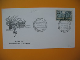 Enveloppe FDC  Réunion CFA 1965 N° 364  N° 346A  Moustiers De Sainte Marie - Storia Postale