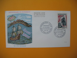 Enveloppe FDC  Réunion CFA 1965 N° 365 Tricentenaire Du Peuplement De L'Ile Bourbon Saint Paul - Covers & Documents