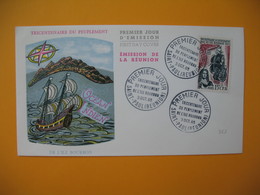 Enveloppe FDC  Réunion CFA 1965 N° 365 Tricentenaire Du Peuplement De L'Ile Bourbon Saint Paul - Briefe U. Dokumente