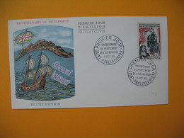 Enveloppe FDC  Réunion CFA 1965 N° 365 Tricentenaire Du Peuplement De L'Ile Bourbon Saint Paul - Briefe U. Dokumente