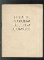 Programme Théâtre National De L'Opéra Comique - Mignon - 26 Juin 1949 - Programme