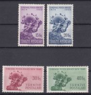 Turkey 1949 UPU Mi#1244-1247 Mint Never Hinged - Nuevos