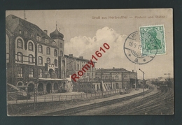 Gruss Aus Herbesthal - Postamt Und Station. Train, Chemin De Fer. - Lontzen