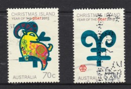 Christmas Island 2015 Year Of The Goat Set Of 2 Used - Christmas Island