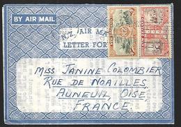 Nouvelle Zélande Lettre Avec Correspondance Par Avion  Du 10 Mars 1947  De Wanganui  Pour Auneuil ( Oise ) - Briefe U. Dokumente