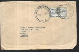 Nouvelle Zélande Lettre  Par Avion  Du 26 Mai 1947     De Wanganui  Pour Auneuil  ( Oise ) - Briefe U. Dokumente