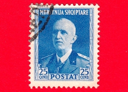 ITALIA - ALBANIA - Usato - Occupazioni - 1939 - Effigie Di Vittorio Emanuele III Di Fronte - 25 - Albania