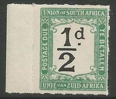 South Africa - 1922 Postage Due 1/2d Rouletted With Margin MNH **   SG D8  Sc J8 - Impuestos