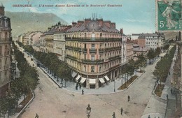 Isère : GRENOBLE : L'avenue Alsace Lorraine Et Le Boulevard Gambetta ( Colorisée ) - Grenoble