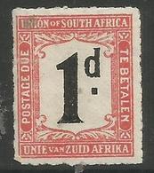 South Africa - 1922 Postage Due 1d Rouletted MH *   SG D9  Sc J9 - Strafport