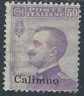 1912 EGEO CALINO EFFIGIE 50 CENT MH * - P4-4 - Egée (Calino)