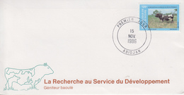 Enveloppe  FDC  1er  Jour   COTE  D' IVOIRE   La   Recherche  Au   Service  Du   Développement   1986 - Vacas