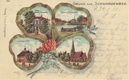 REPRO Litho AK Schwarzenbek Schwarzenbeck Hotel Stadt Hamburg Möllner Chaussee Amtsgericht Kirche A Lauenburg Neudruck - Schwarzenbeck