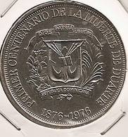 DOMINICAINE REPUBLIQUE 1 PESO 1976 RARO RARE MINTAGE 25 000 - Dominikanische Rep.