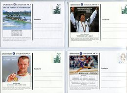 4730 - BUND - 4 Verschiedene Sporthilfe Privatganzsachen (Rudern, Turnen, Leichtathletik) - Ungebraucht - Cartes Postales Privées - Neuves