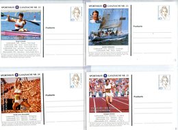 4732 - BUND - 4 Verschiedene Sporthilfe Privatganzsachen (Leichtathletik, Segeln, Kanu) - Ungebraucht - Postales Privados - Nuevos