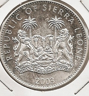 SIERRA LIONE/LEONE 10 DOLLARS 2003 28.2800 G., 0.9250 Silver MTG 10000 PROOF& RARE - Sierra Leone