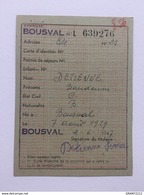 Carte De Ravitaillement 1947 «GENAPPE- BOUSVAL - Genappe