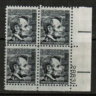 U.S.A.  Scott # 1282** VF MINT NH PLATE BLOCK Of 4  (LG-1135) - Plattennummern