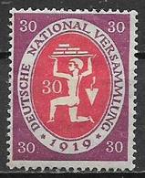 GERMANIA REICH  REP.DI WEIMAR 1919-20 ASSEMBLEA COSTITUENTE DI WEIMAR UNIF.109 MLH VF - Unused Stamps