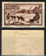 ST. PIERRE & MIQUELON - 1938 - DOG TEAM - MH - Unused Stamps