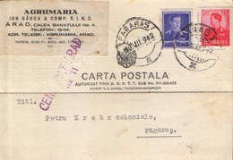 Romania - Postcard Personalized, Circulated In 1942 From Arad At Fagaras, Censored  - 2/scans - World War 2 Letters