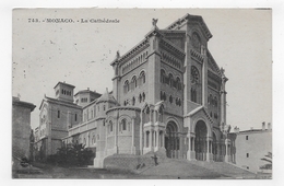 (RECTO / VERSO) MONACO EN 1921 - N° 743 - LA CATHEDRALE - TIMBRE ET CACHET DE MONACO - CPA - Catedral De San Nicolás