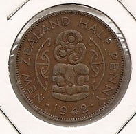 NEW ZELAND/NOUVELLE ZELAND HALF PENNY 1942 DIFICILLE - Neuseeland