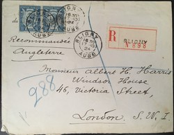 N°209 En Paire Sur Enveloppe à Destination De Londres Datée Du 17/10/1924 - Recommandé - Covers & Documents